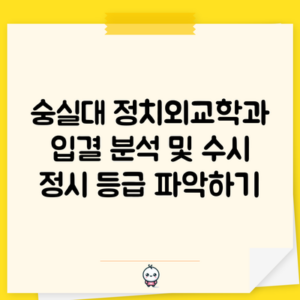 숭실대 정치외교학과 입결 분석 및 수시 정시 등급 파악하기