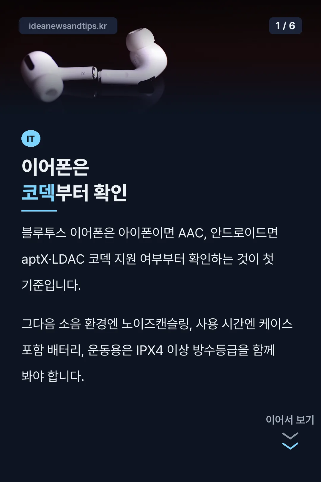 이어폰은 코덱부터 확인