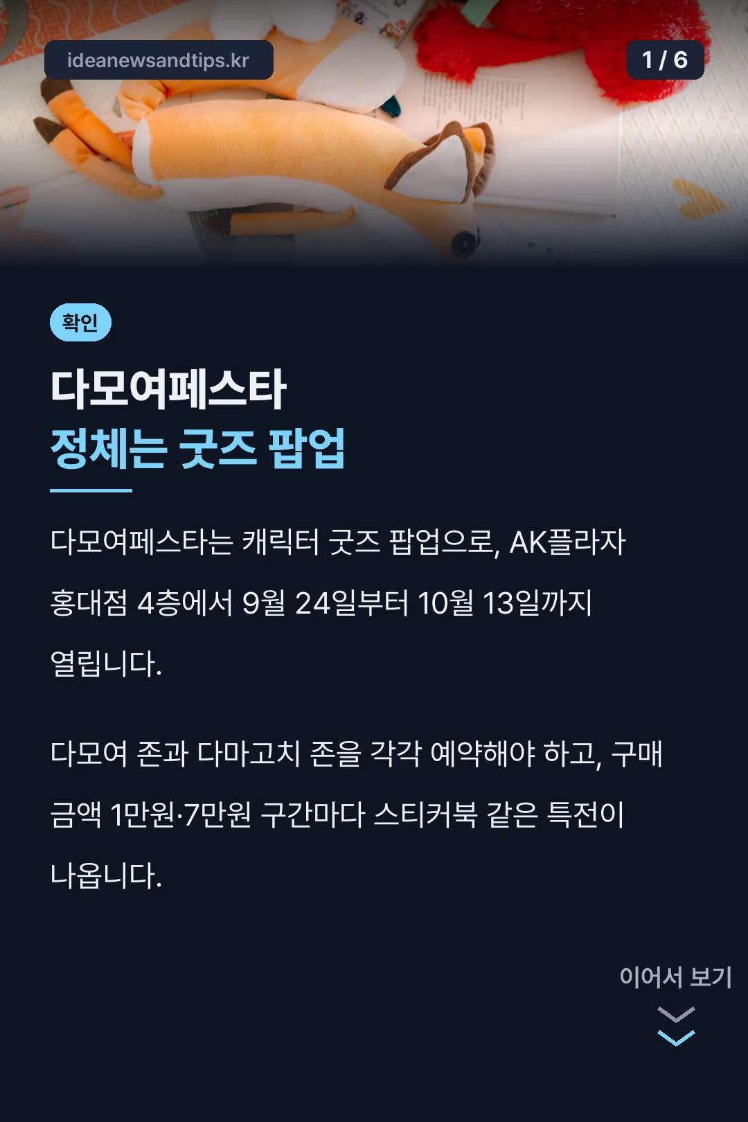 다모여페스타 정체는 굿즈 팝업